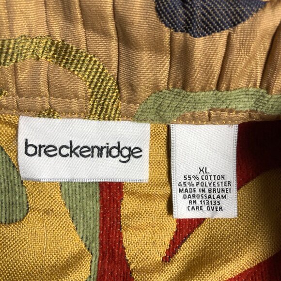 Breckenridge Jacket Womens Size XL Buttoned Collared Tan Gold Quilted Leaves - Picture 5 of 6
